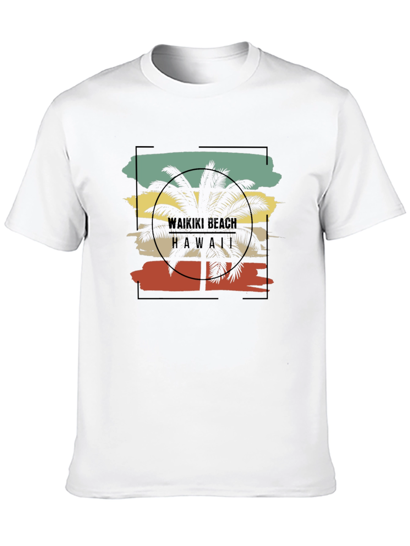 Waikiki Beach Palm Tree Graphic Tee