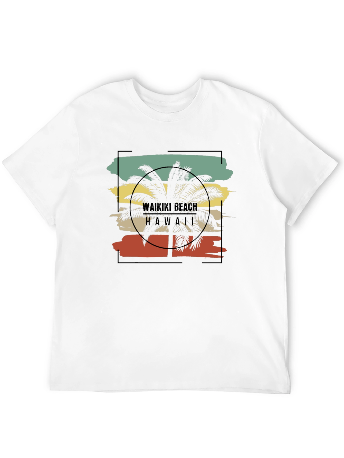 Waikiki Beach Palm Tree Graphic Tee