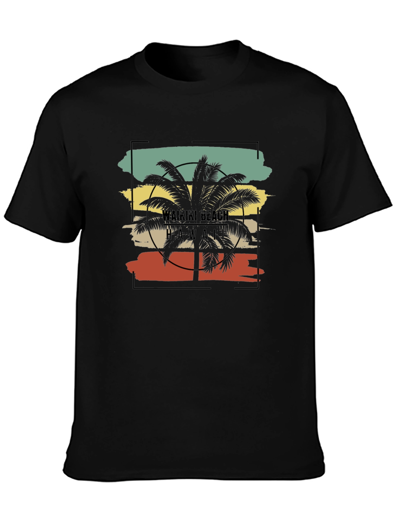 Waikiki Beach Palm Tree Graphic Tee