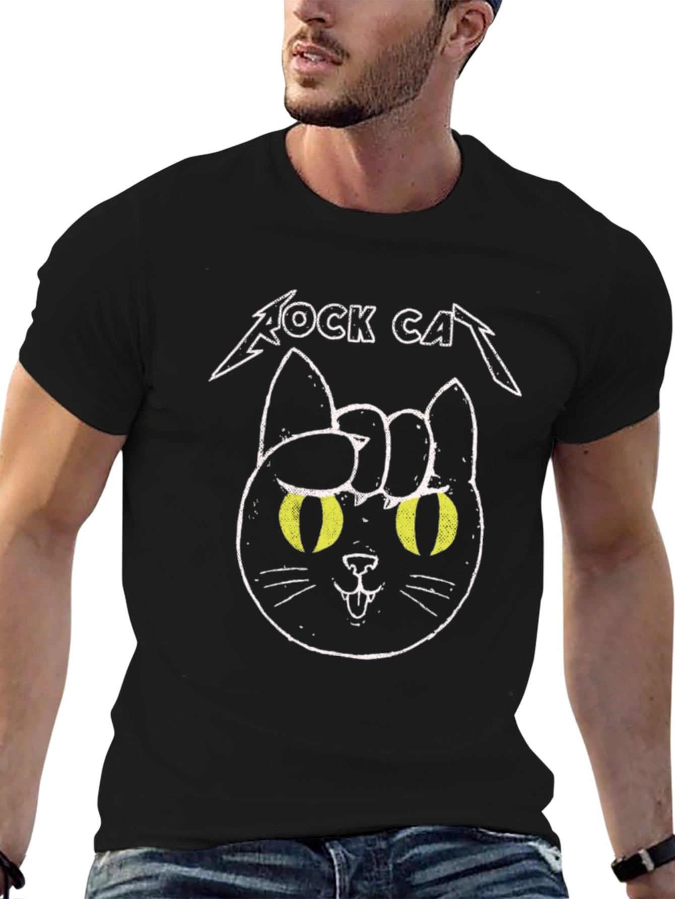 Rock Cat Graphic T-Shirt