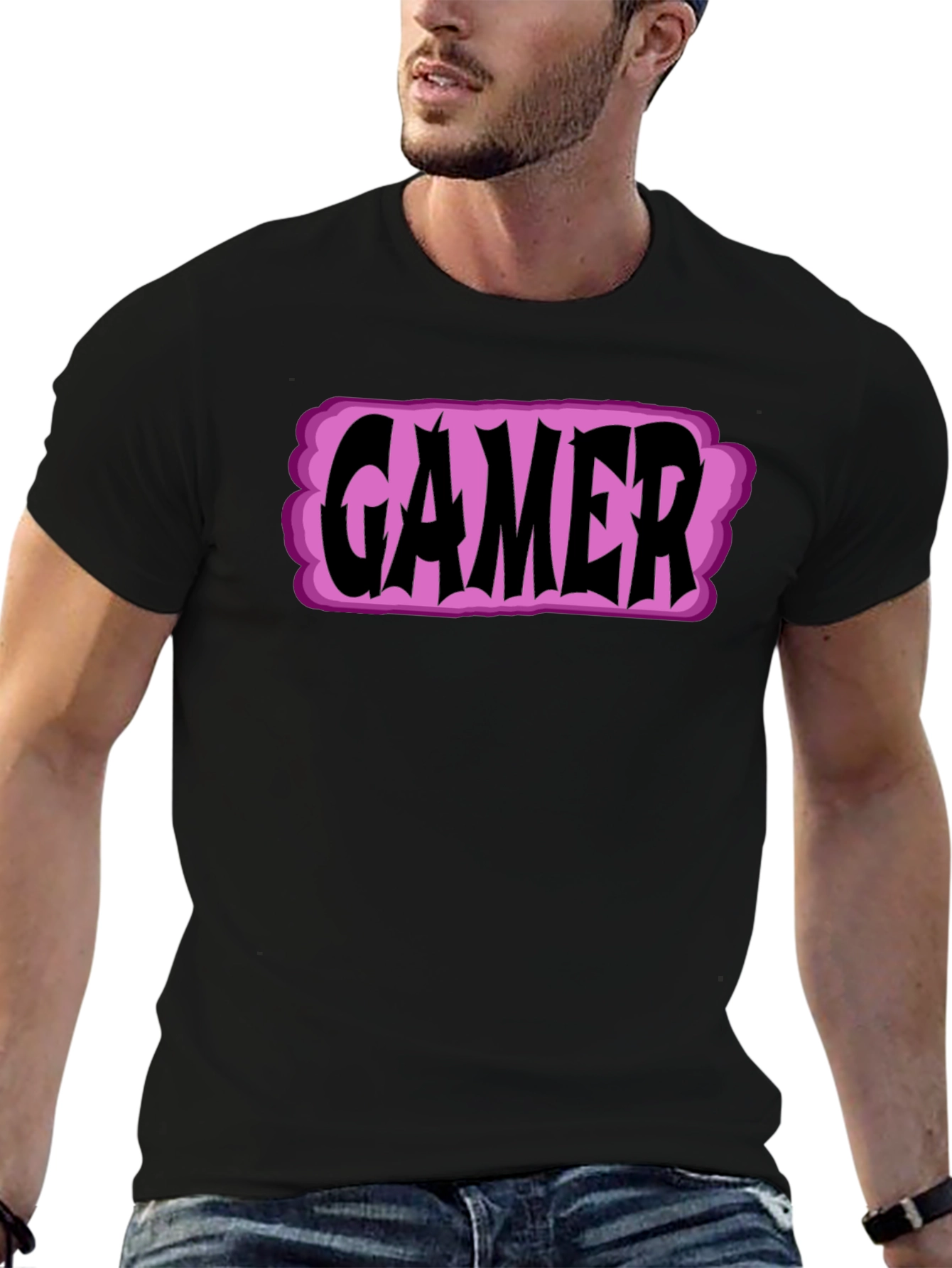 Gamer T-Shirt - Black Cotton Graphic Tee