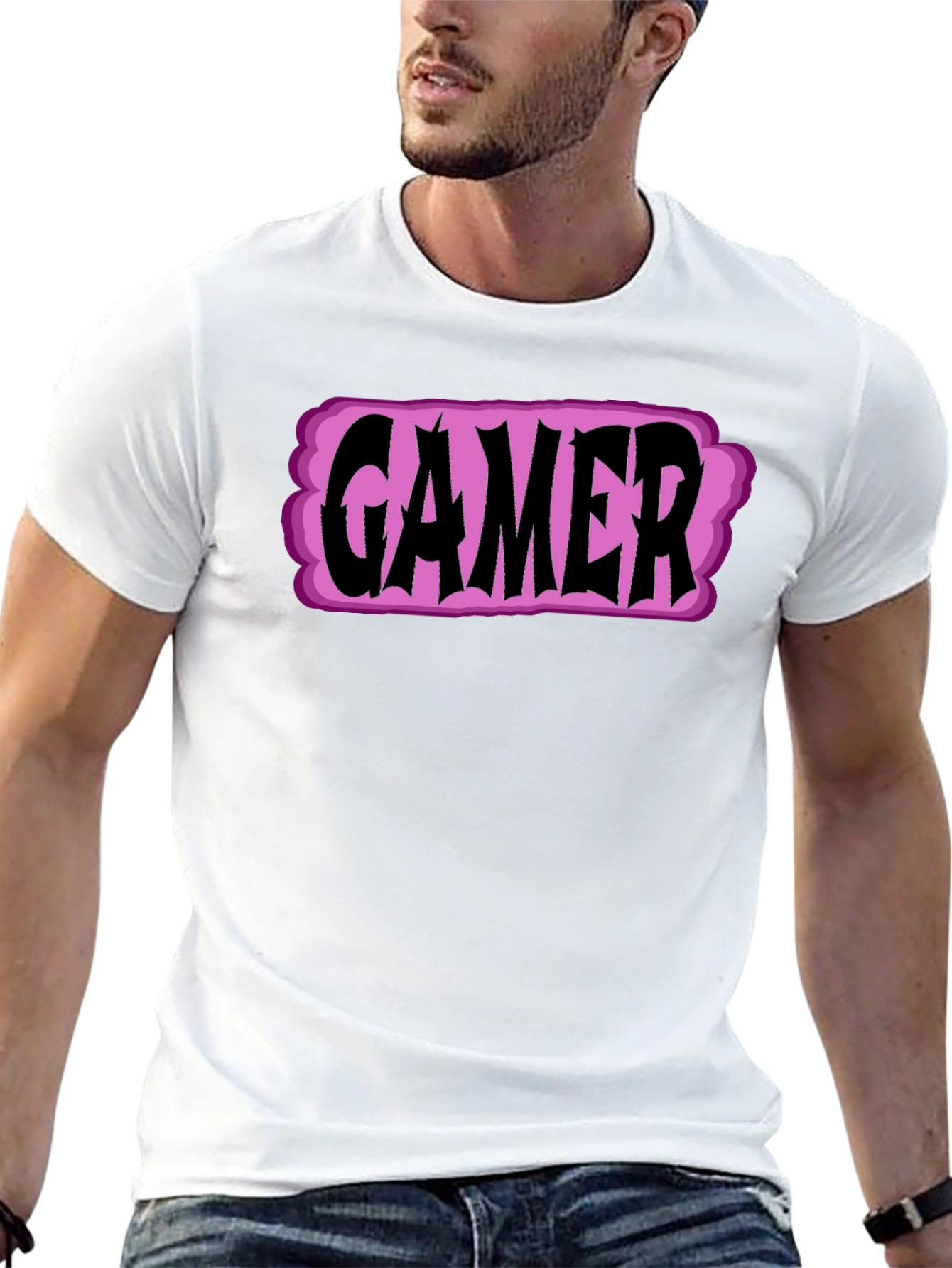 Gamer T-Shirt - Black Cotton Graphic Tee