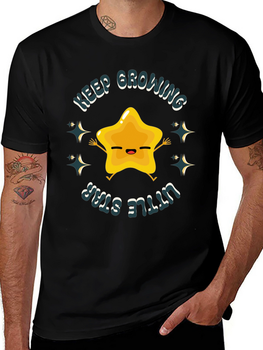 Keep Growing Little Star Black T-Shirt