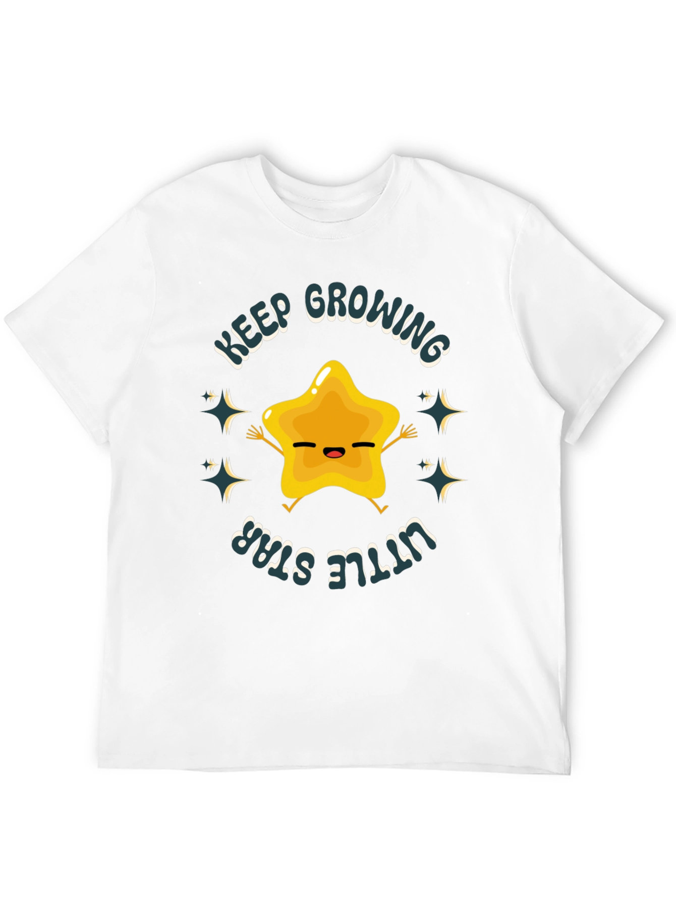 Keep Growing Little Star Black T-Shirt