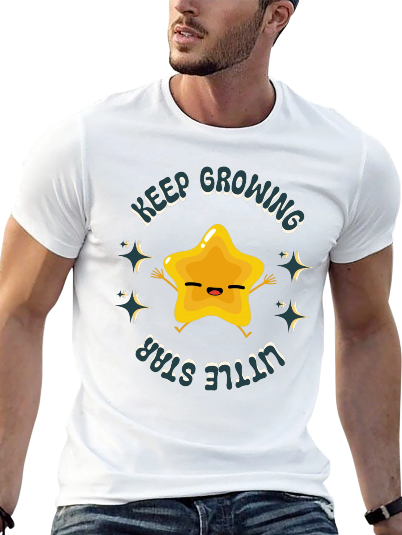 Keep Growing Little Star Black T-Shirt