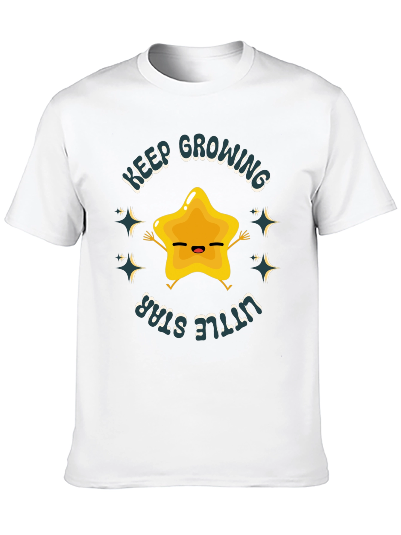 Keep Growing Little Star Black T-Shirt