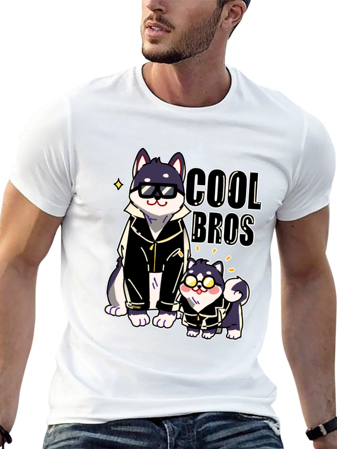 Cool Bros Dog Graphic T-Shirt