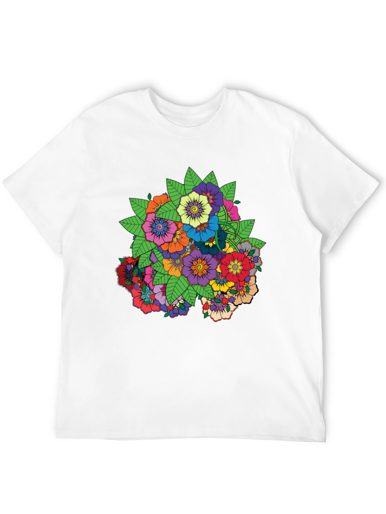Floral Mandala Graphic Black T-Shirt