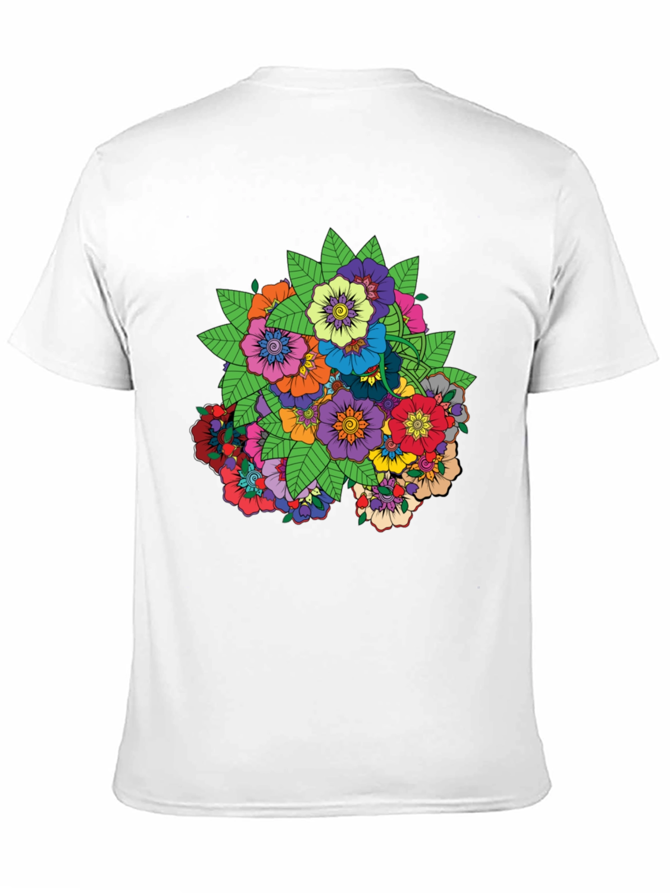 Floral Mandala Graphic Black T-Shirt