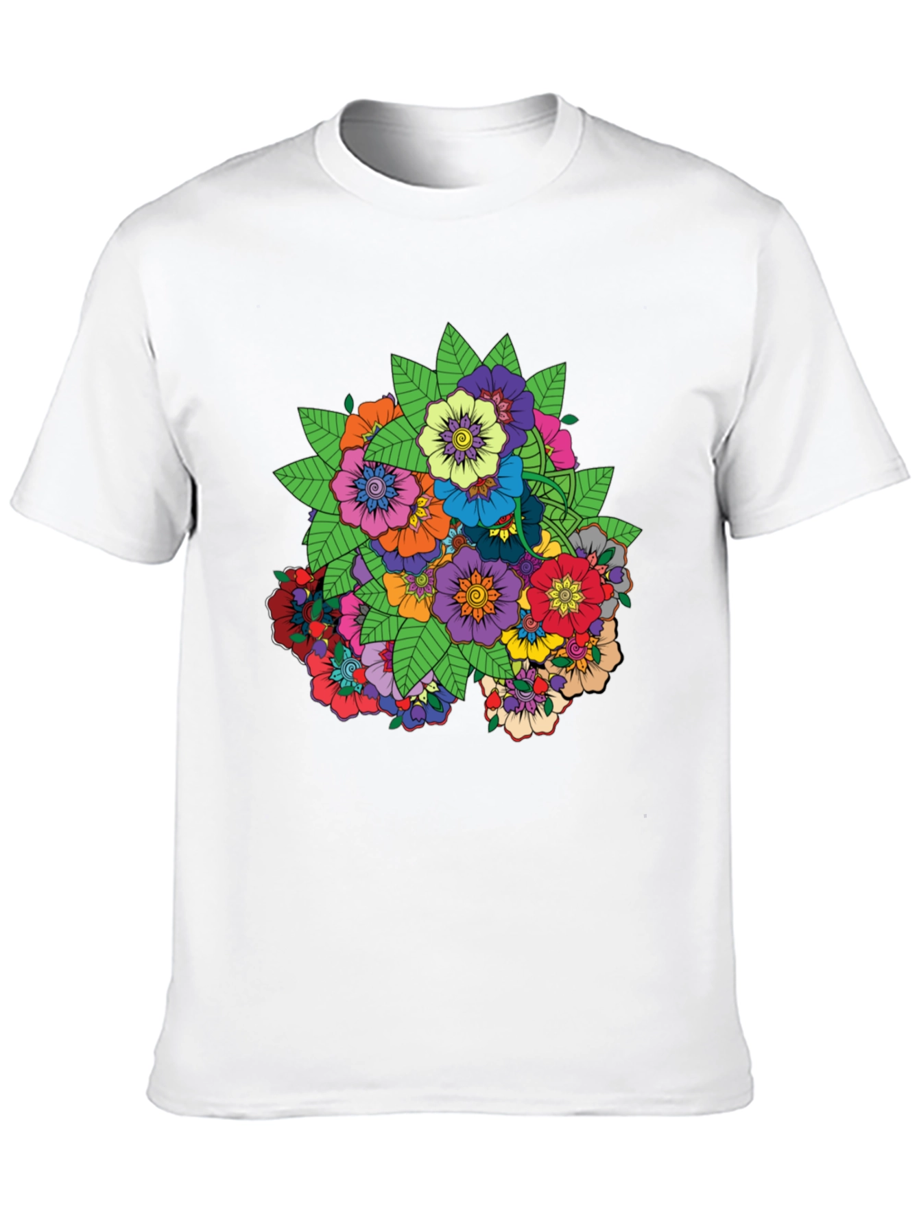 Floral Mandala Graphic Black T-Shirt