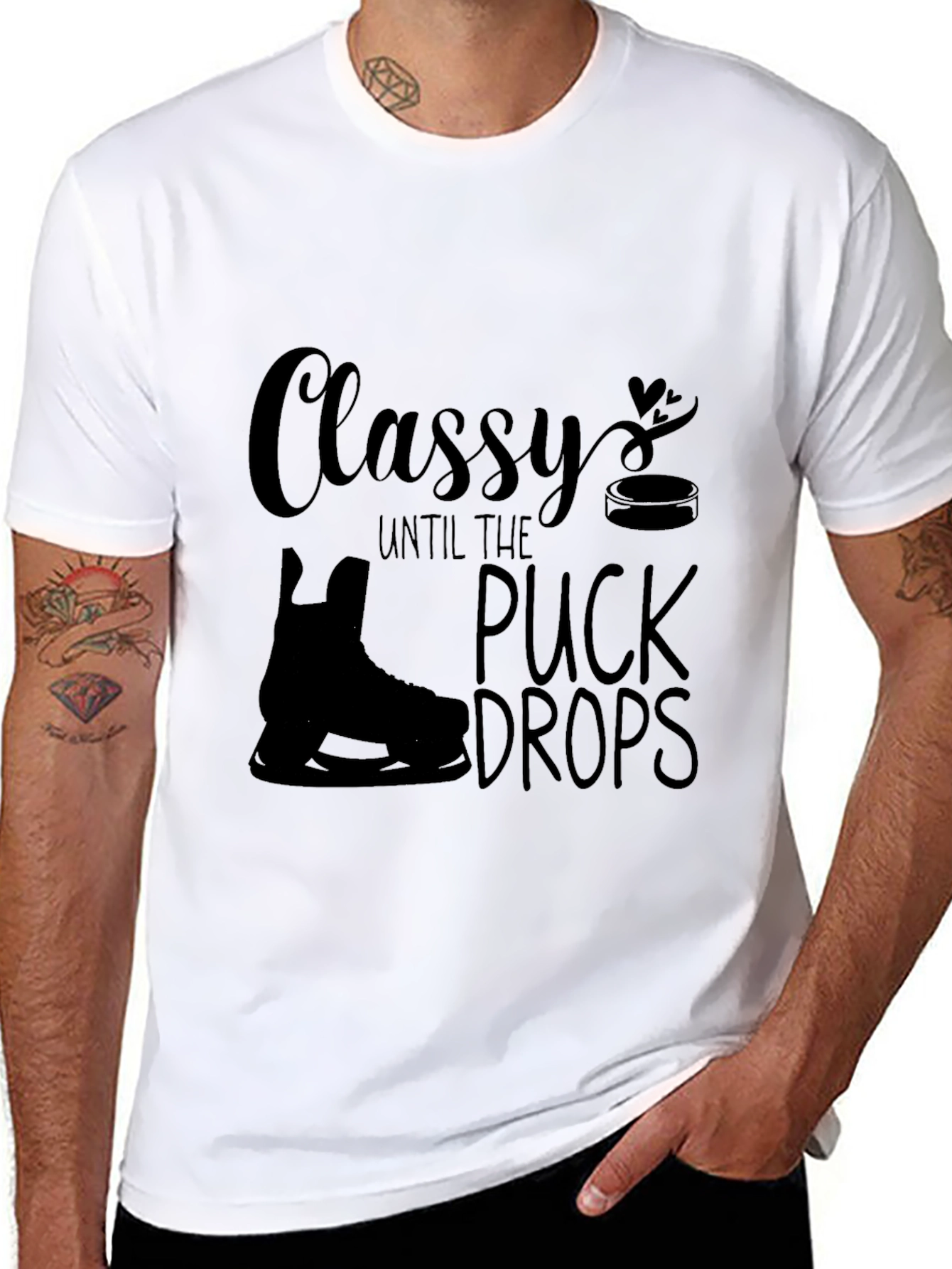 Classy Until the Puck Drops Hockey T-Shirt