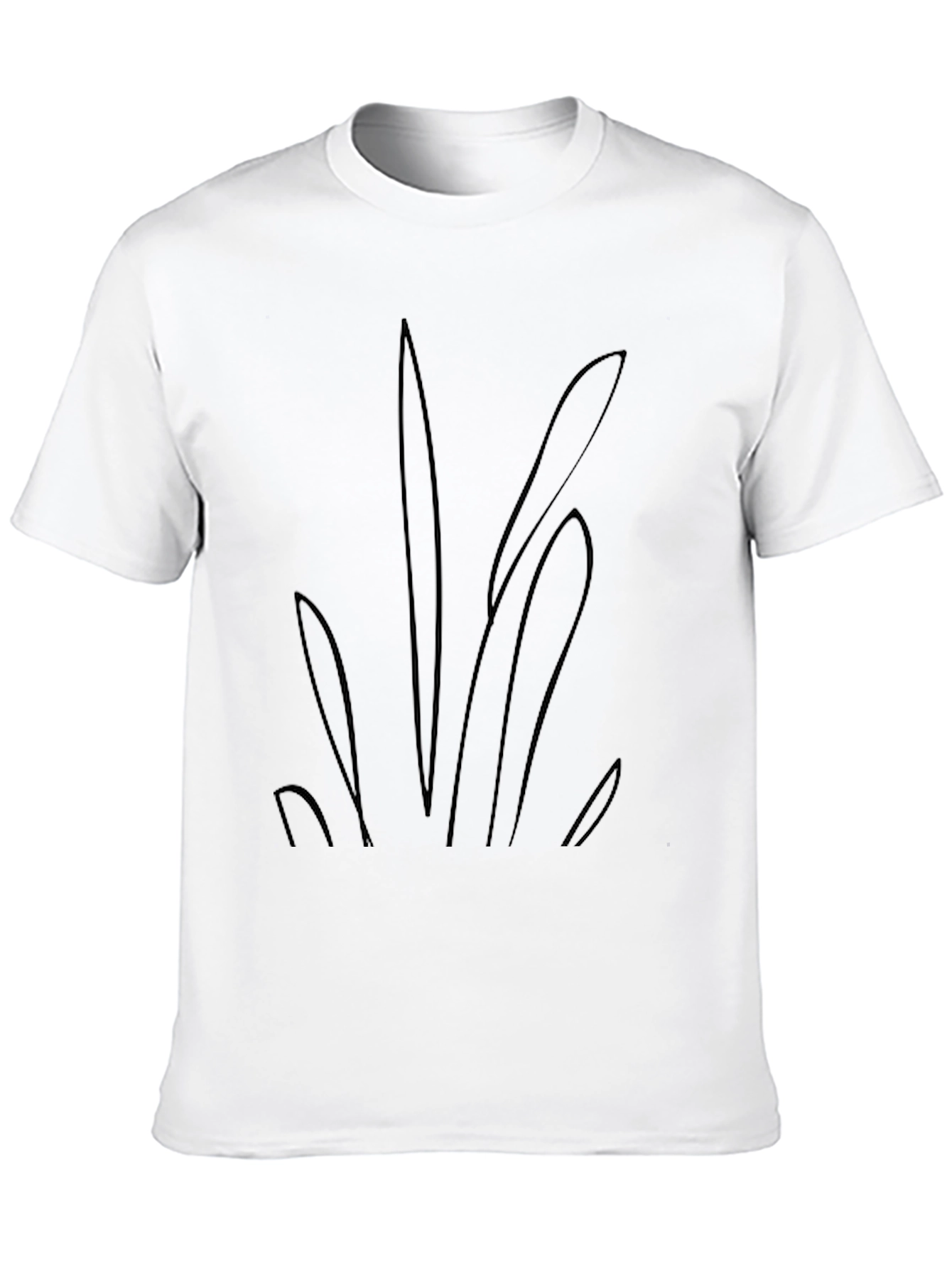 Mens Black Graphic Tee - Abstract Plant Design