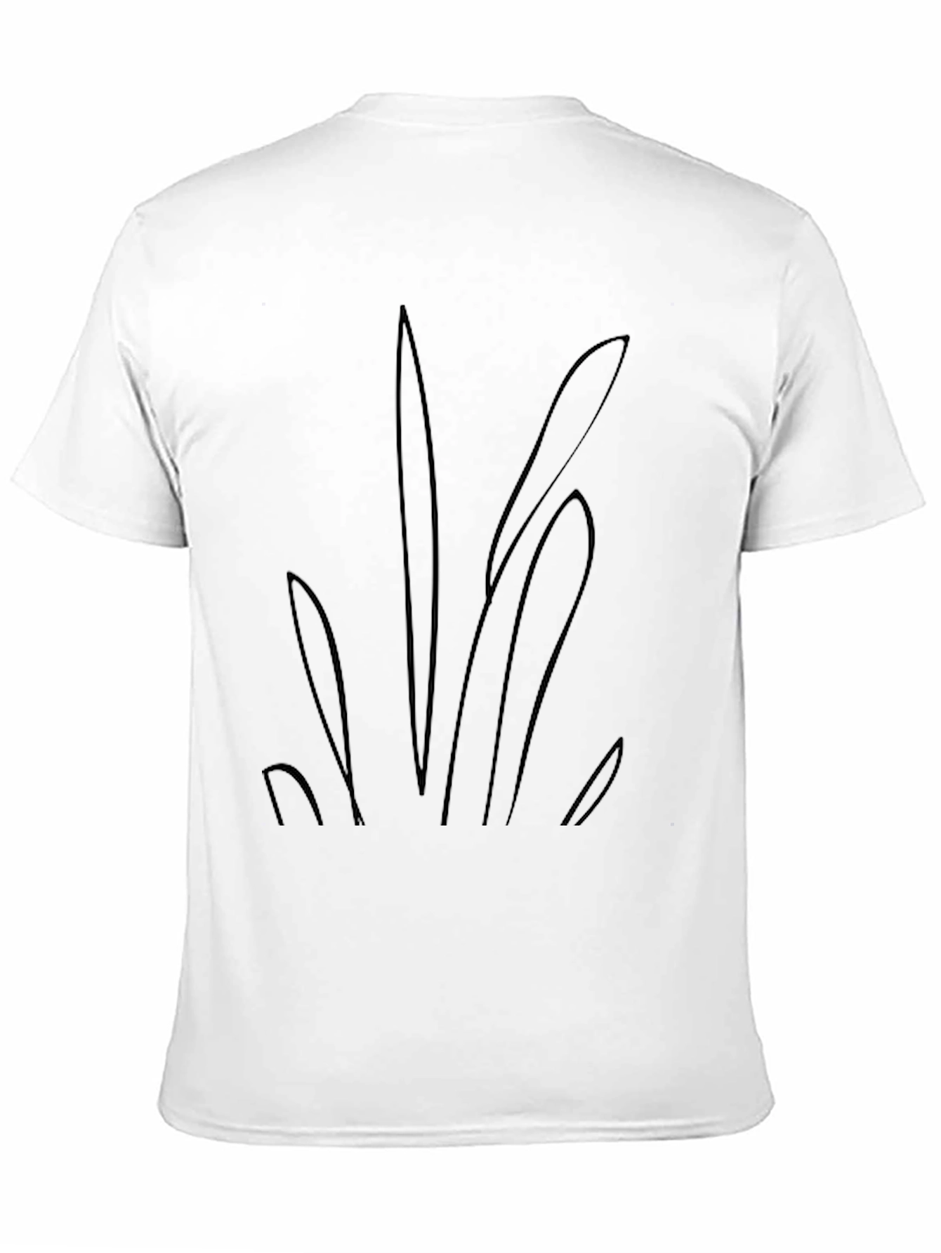 Mens Black Graphic Tee - Abstract Plant Design