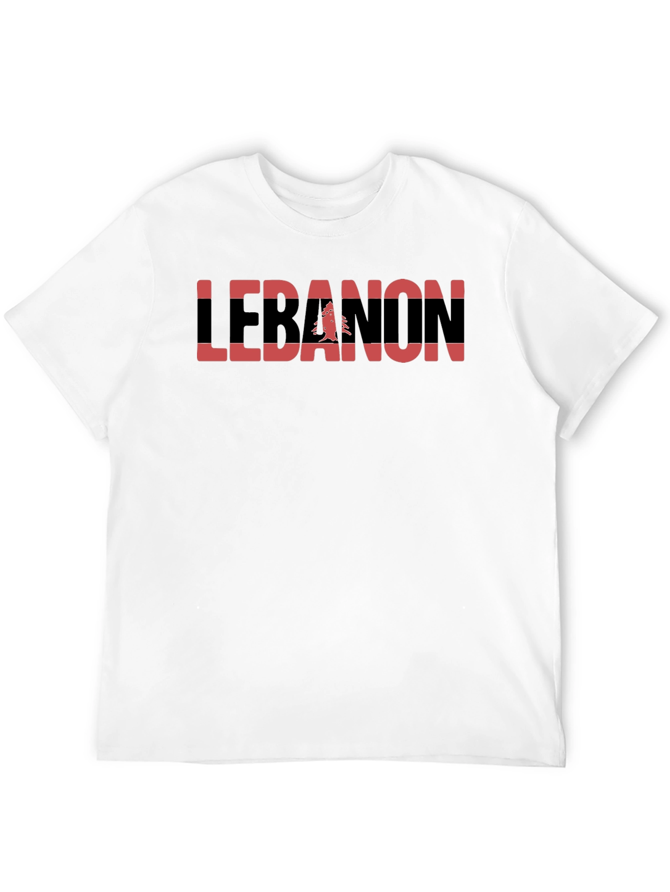 Lebanon Flag Graphic T-Shirt - Black