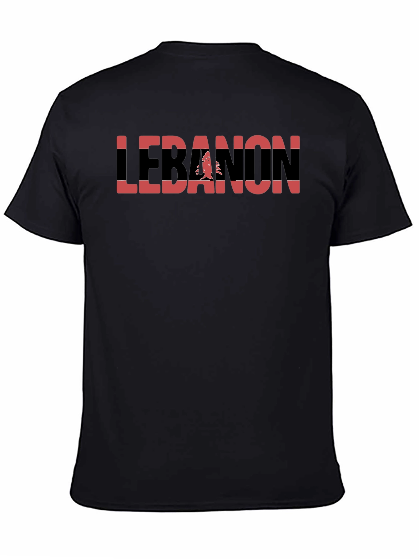 Lebanon Flag Graphic T-Shirt - Black