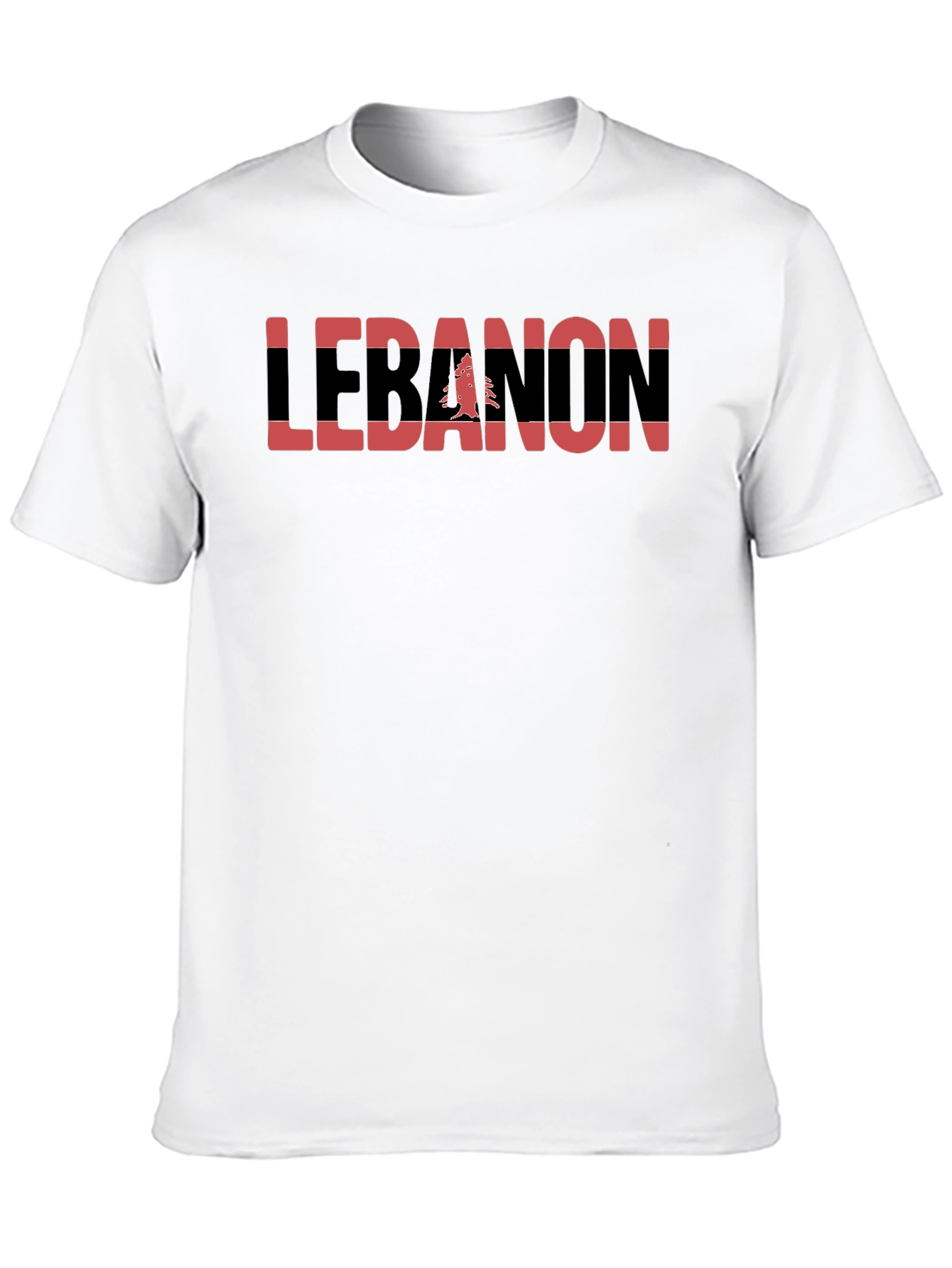 Lebanon Flag Graphic T-Shirt - Black