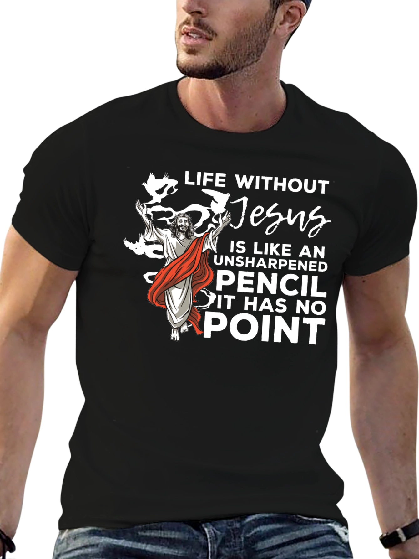 Life Without Jesus Black T-Shirt