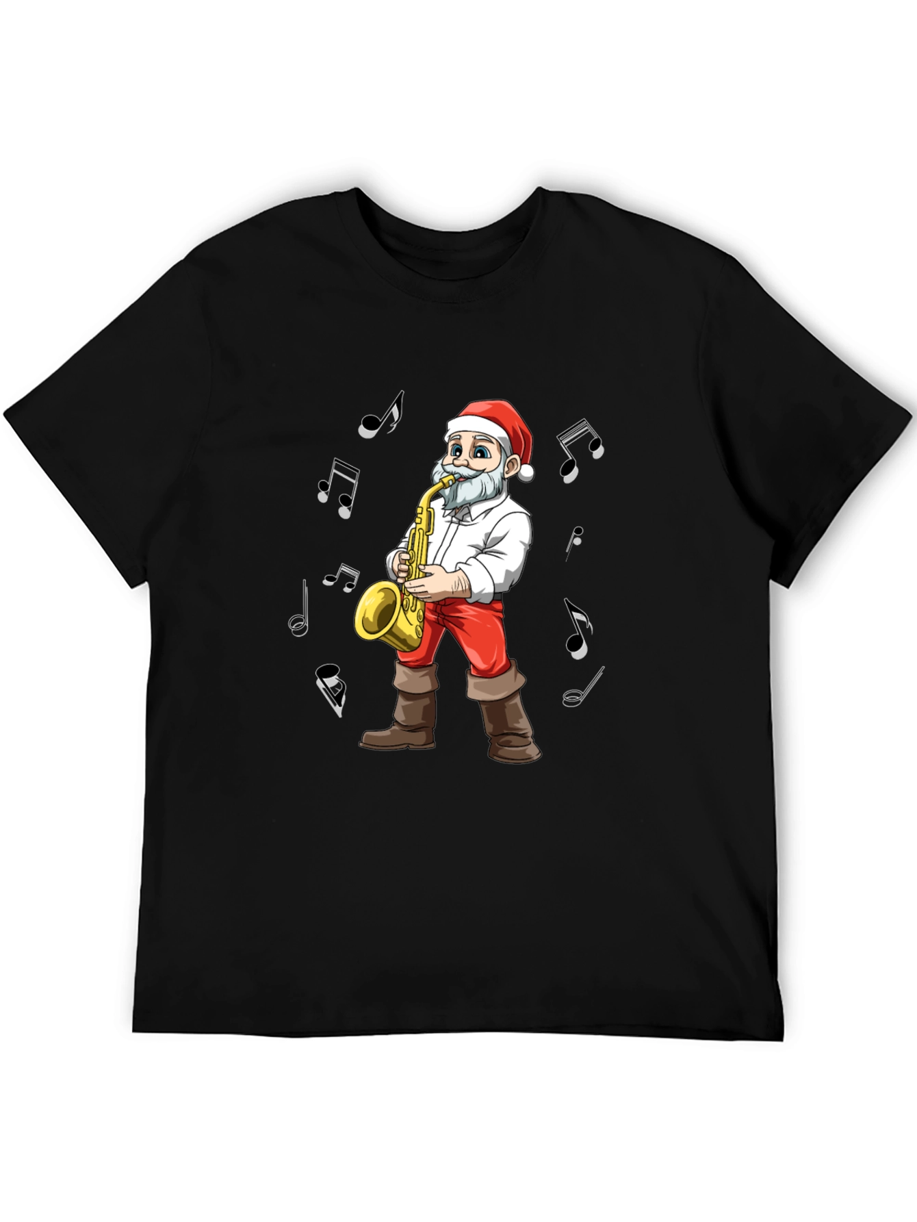 Santa Saxophone T-Shirt - Holiday Music Tee