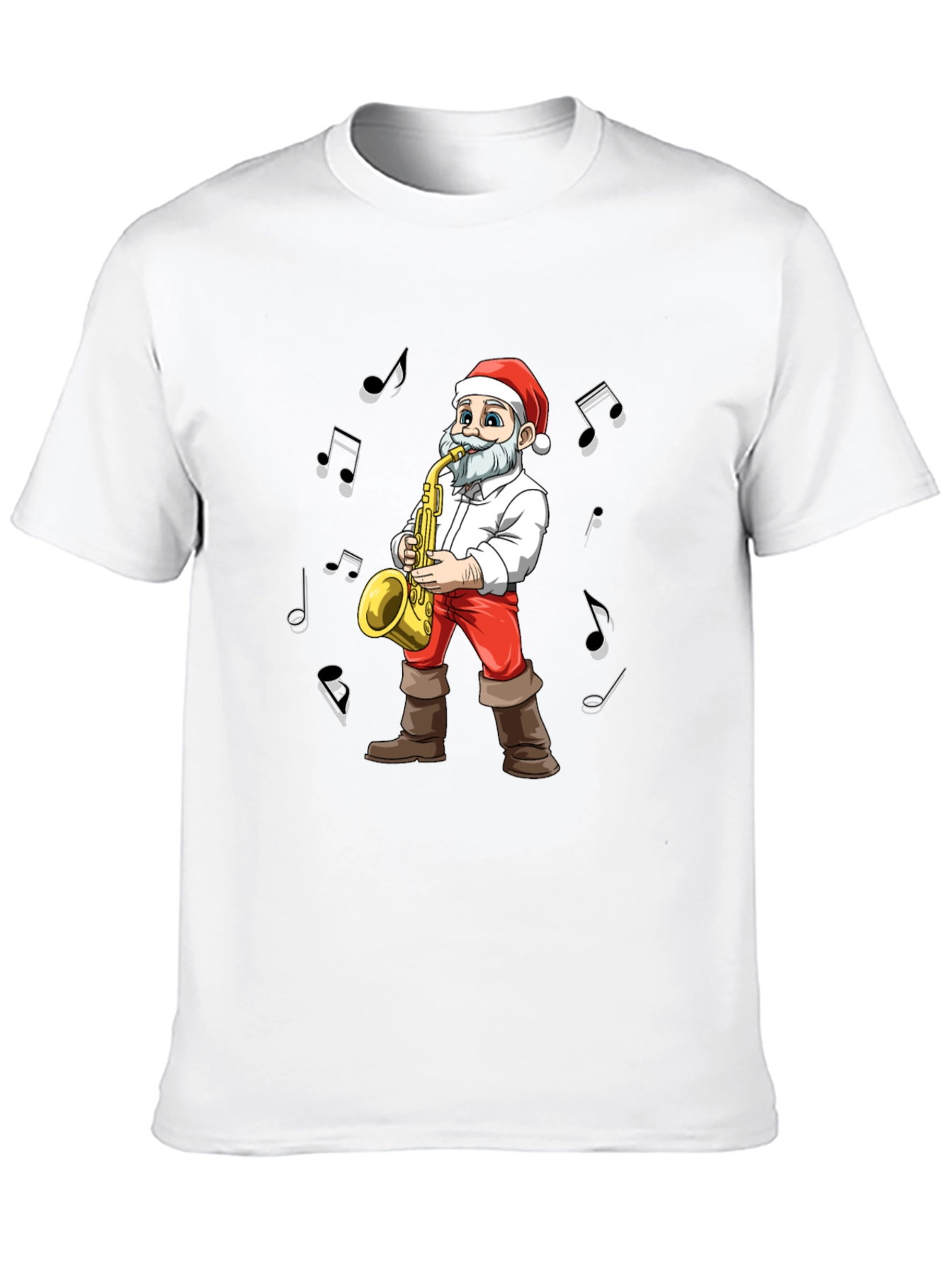 Santa Saxophone T-Shirt - Holiday Music Tee