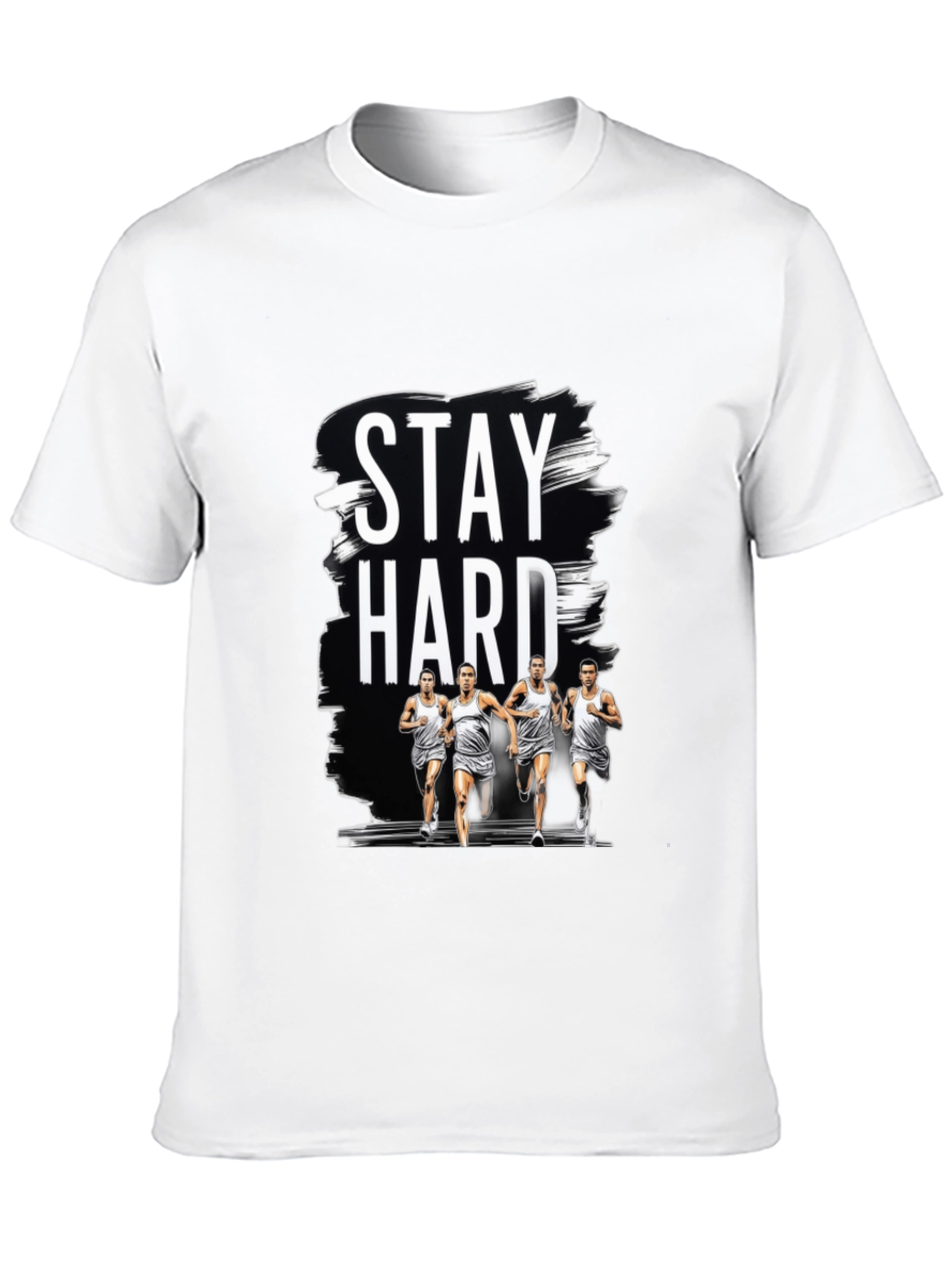 Stay Hard Graphic Print Black Tee