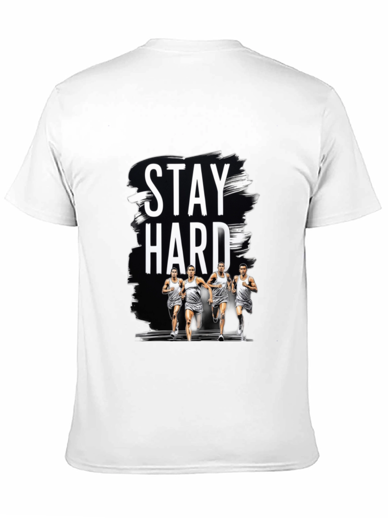 Stay Hard Graphic Print Black Tee