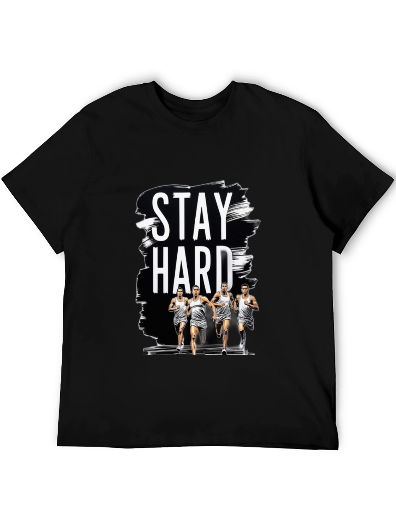 Stay Hard Graphic Print Black Tee