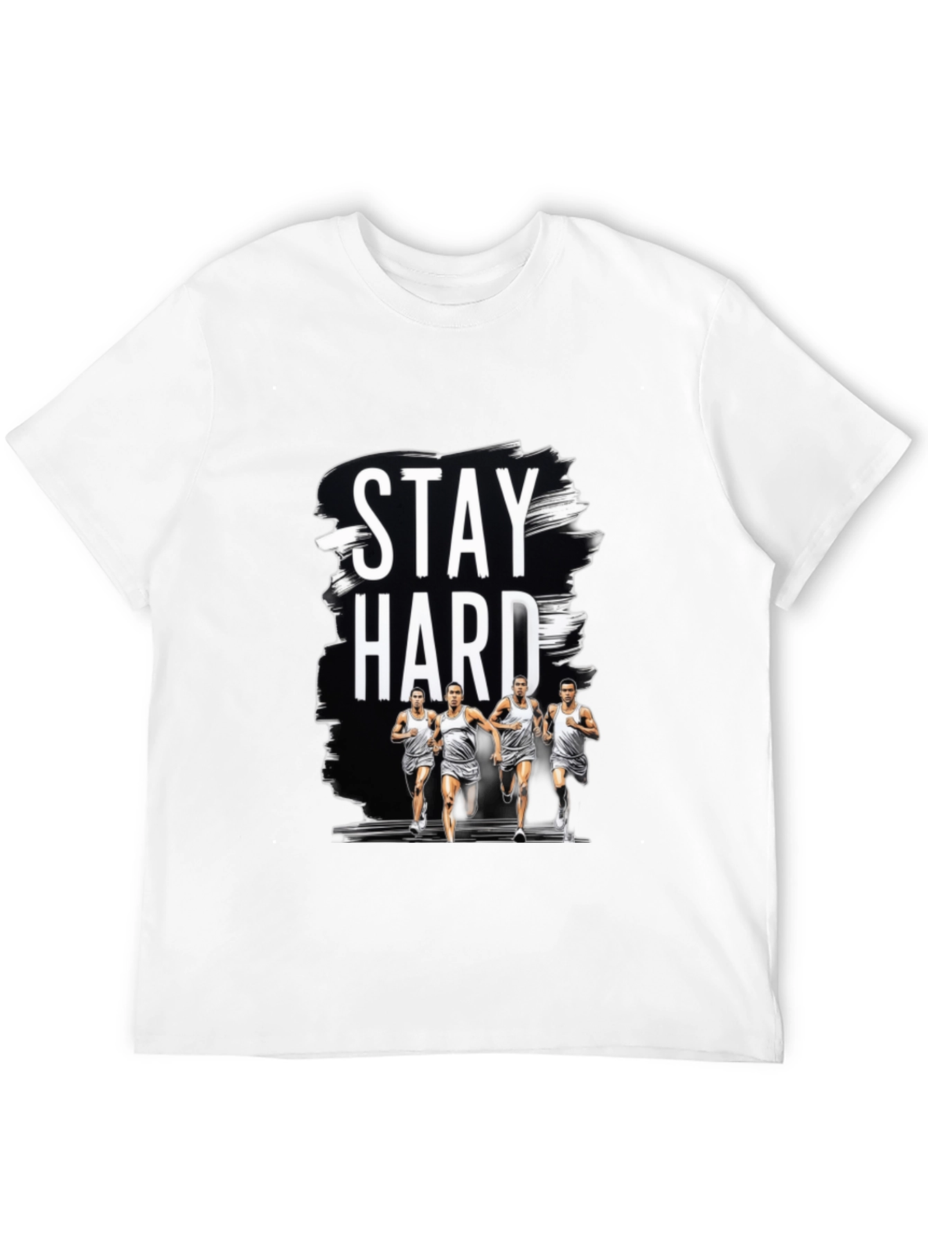 Stay Hard Graphic Print Black Tee