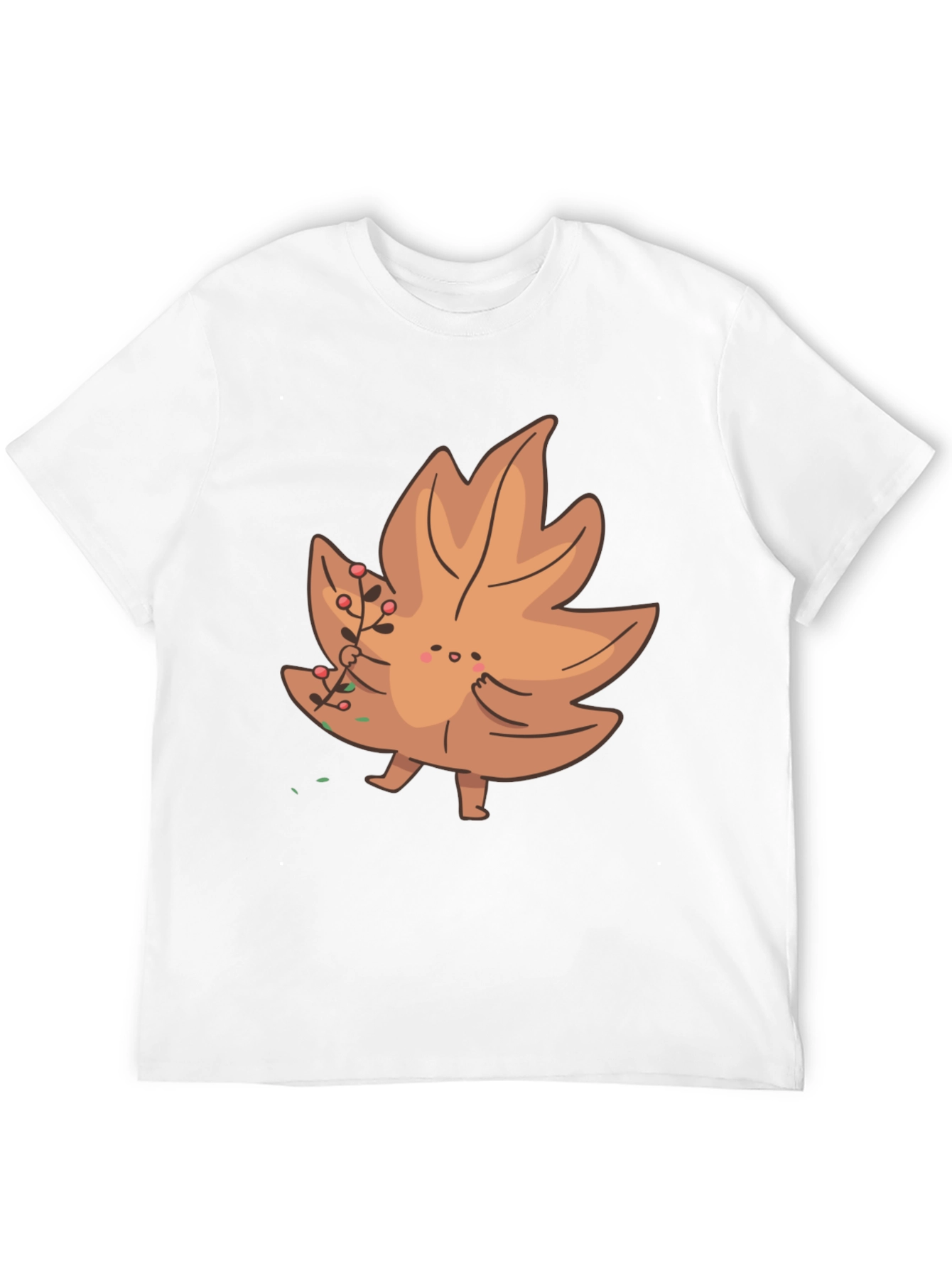 Cartoon Leaf Graphic Tee - Unique Autumn Style