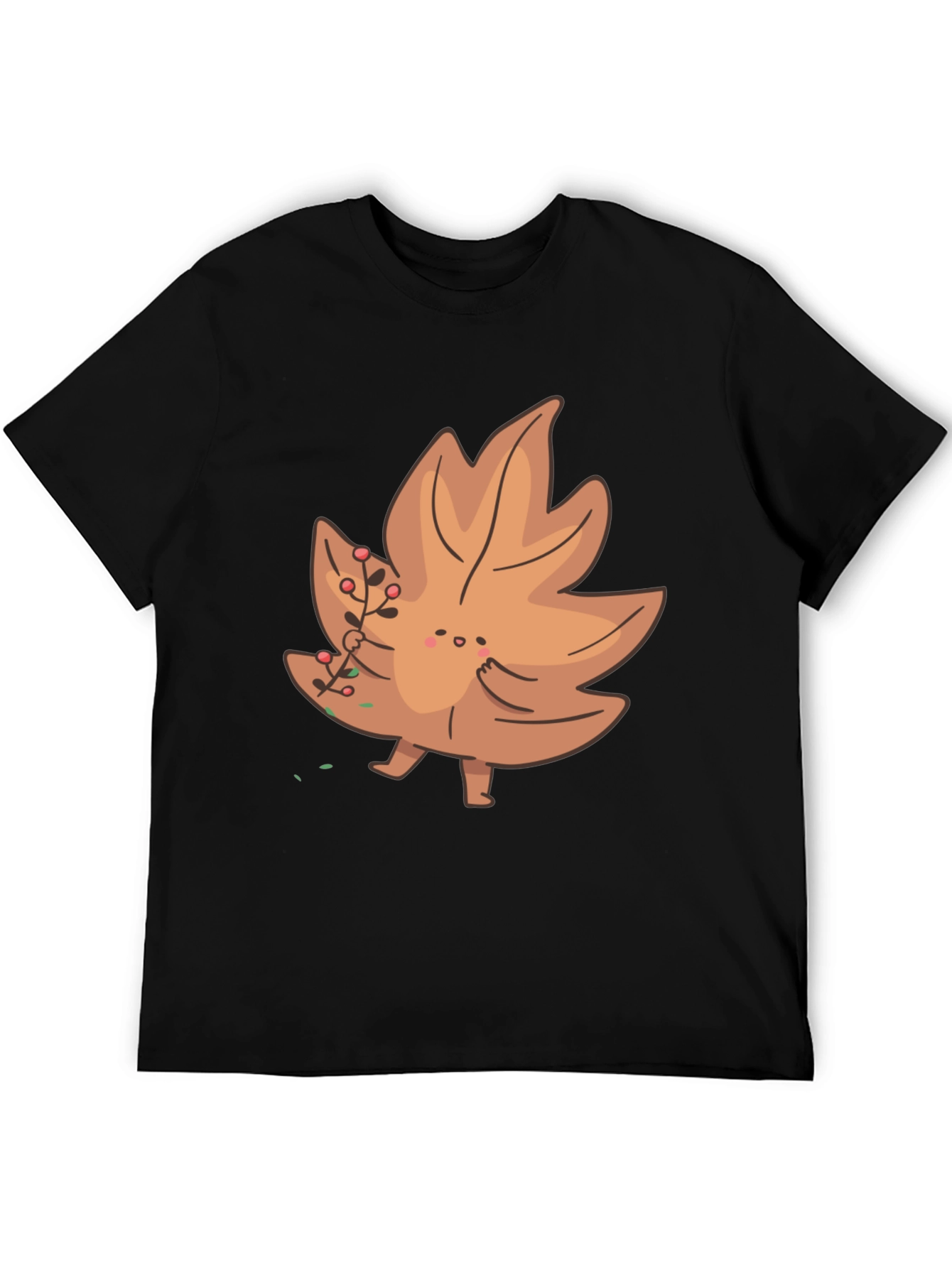 Cartoon Leaf Graphic Tee - Unique Autumn Style