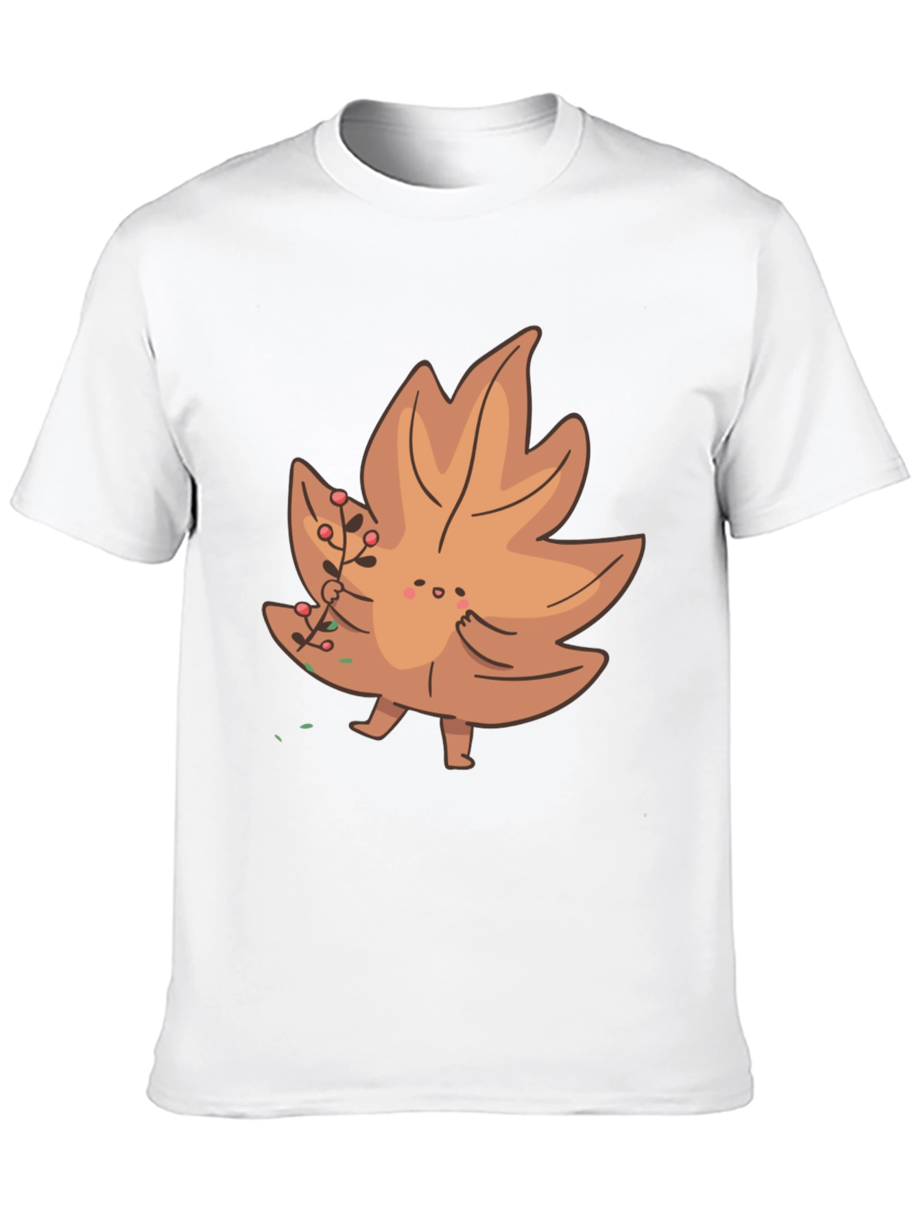 Cartoon Leaf Graphic Tee - Unique Autumn Style