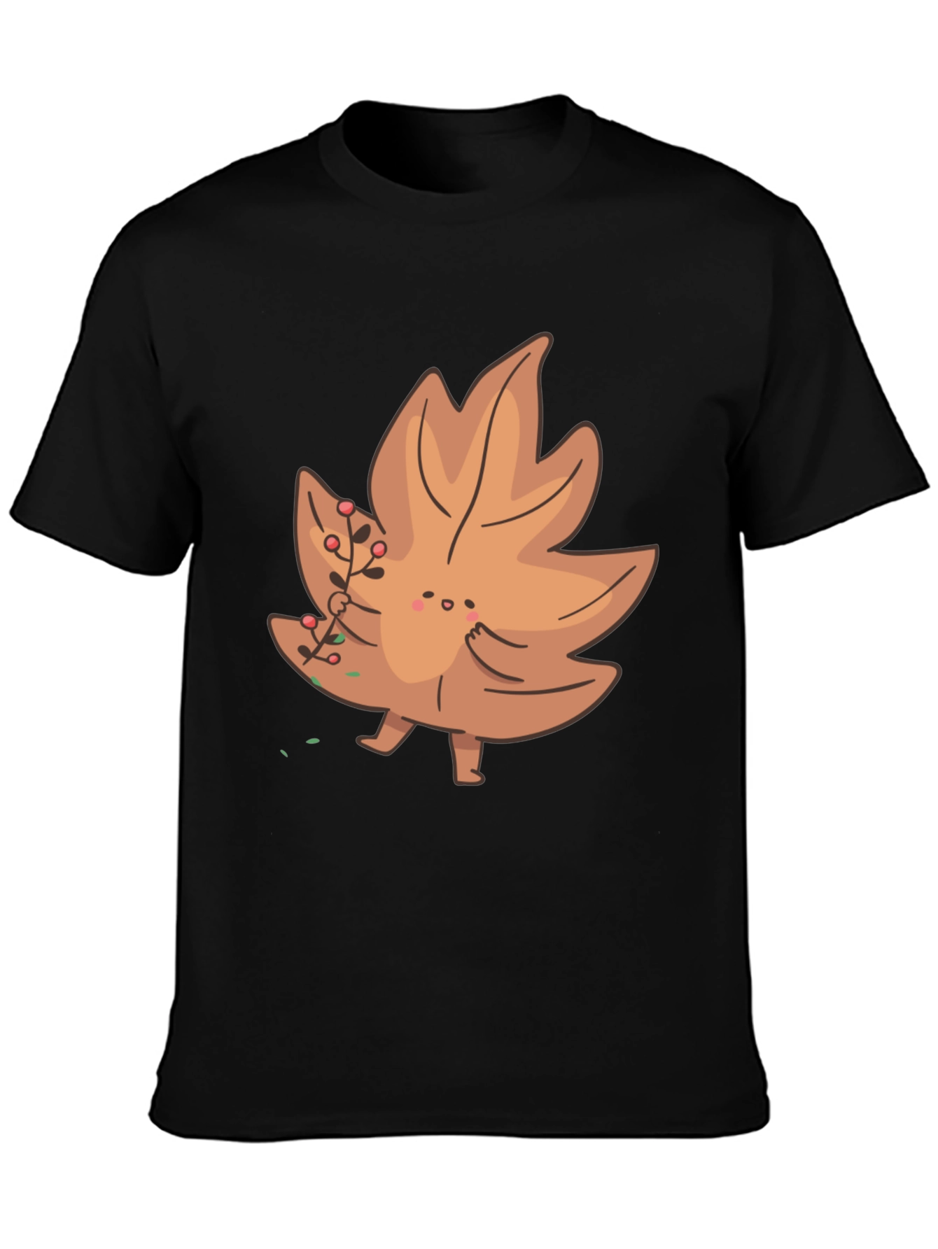 Cartoon Leaf Graphic Tee - Unique Autumn Style