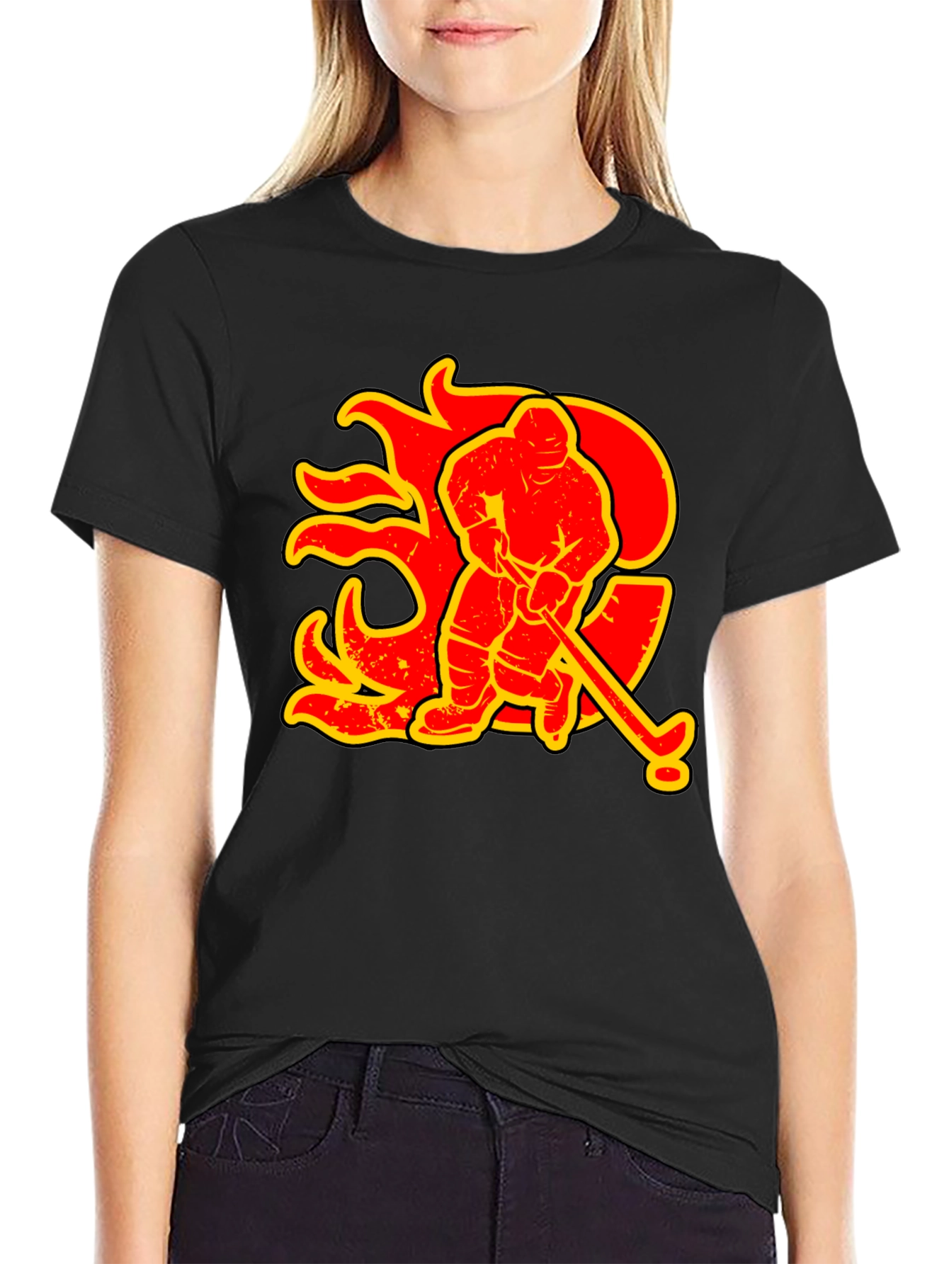 Hockey Flames Graphic Tee