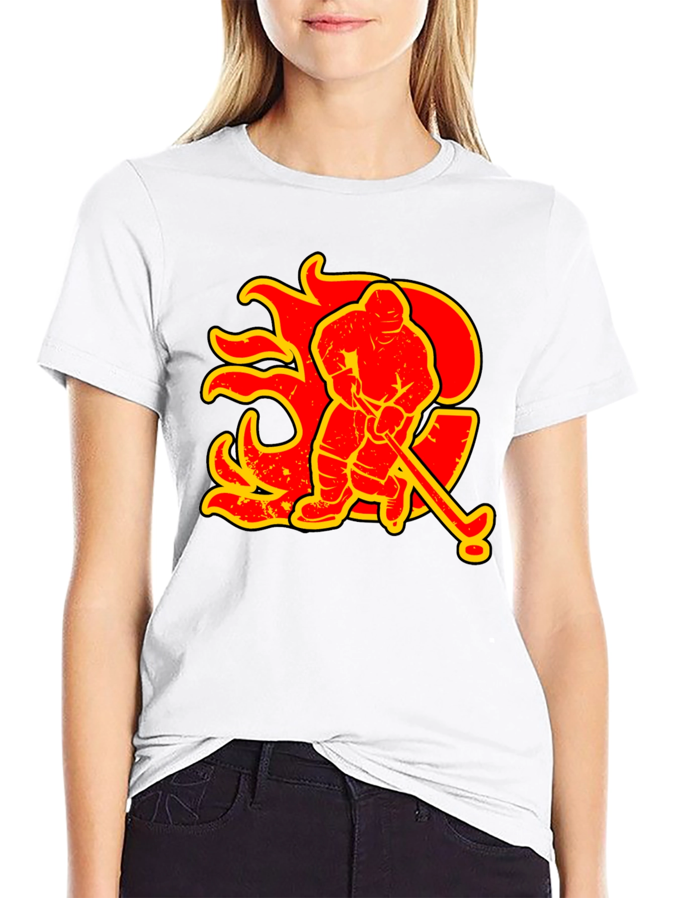 Hockey Flames Graphic Tee