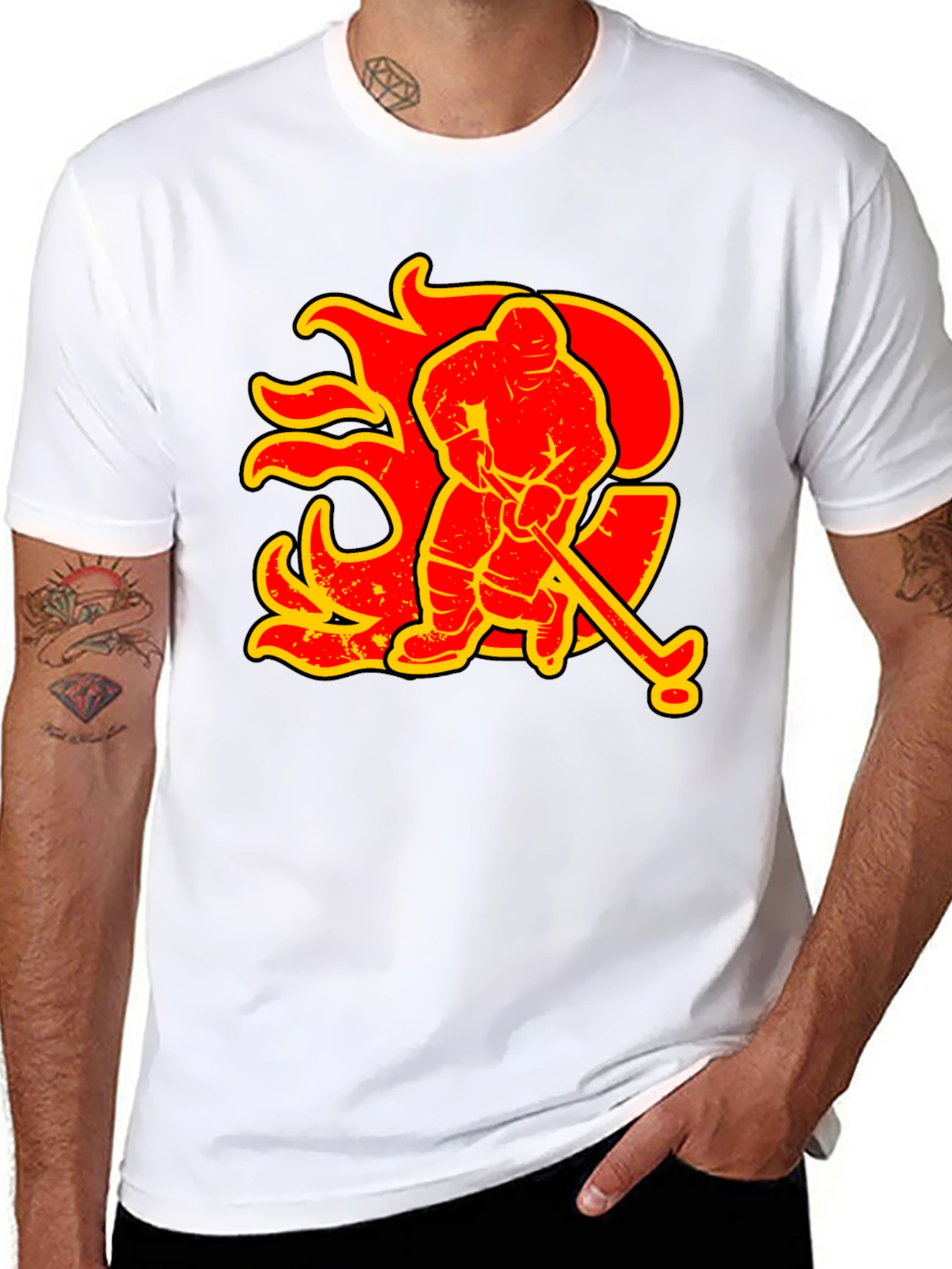 Hockey Flames Graphic Tee
