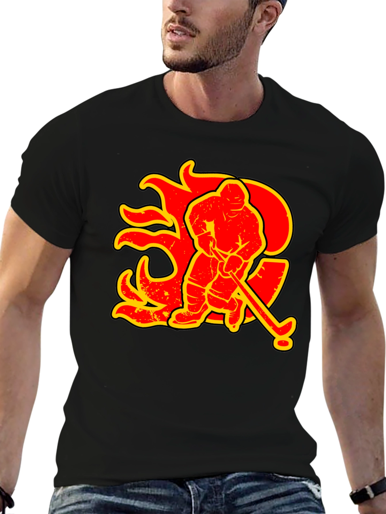 Hockey Flames Graphic Tee
