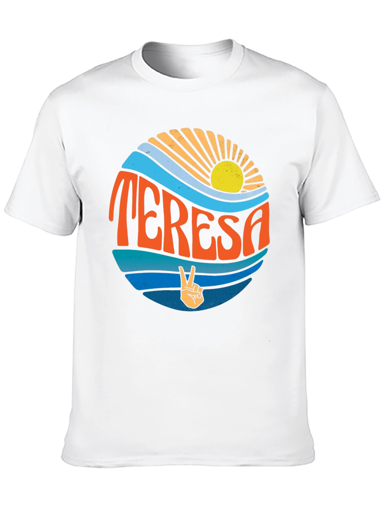Teresa Retro Graphic T-Shirt Peace Sign Summer