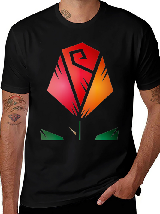 Abstract Rose Graphic Tee - Modern Stylish Shirt