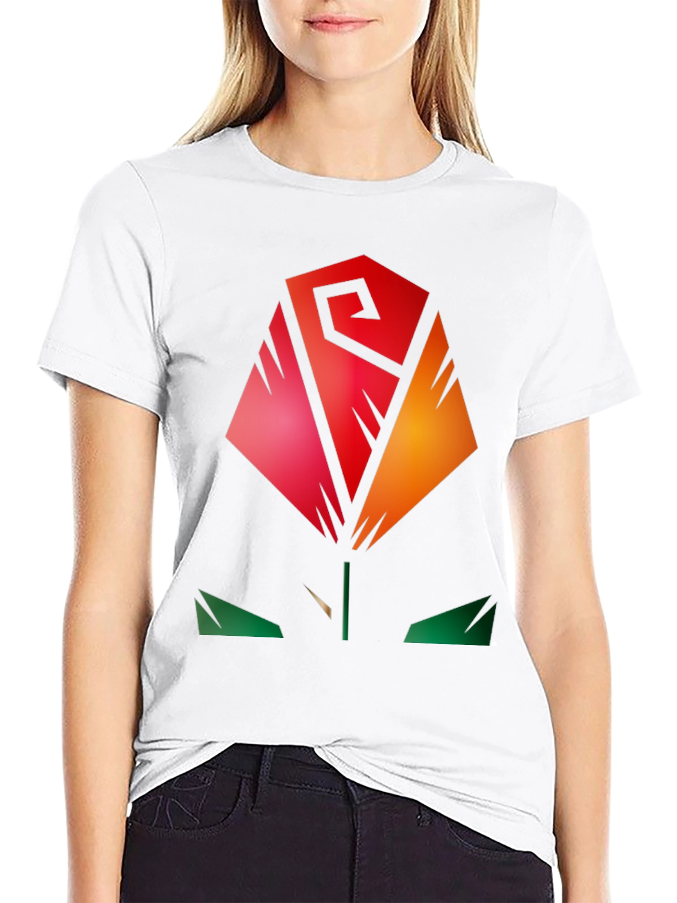 Abstract Rose Graphic Tee - Modern Stylish Shirt