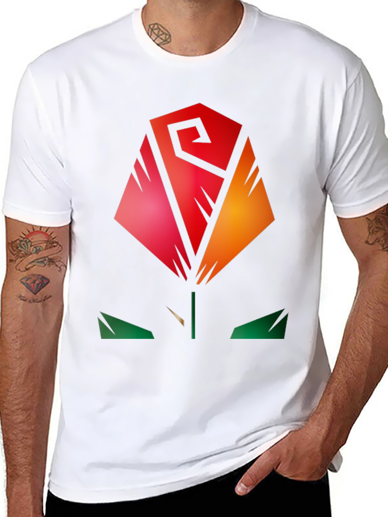 Abstract Rose Graphic Tee - Modern Stylish Shirt
