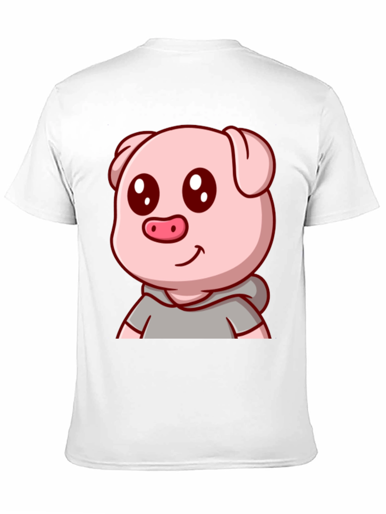 Cute Pig Cartoon Graphic Tee - Unisex Black T-Shirt