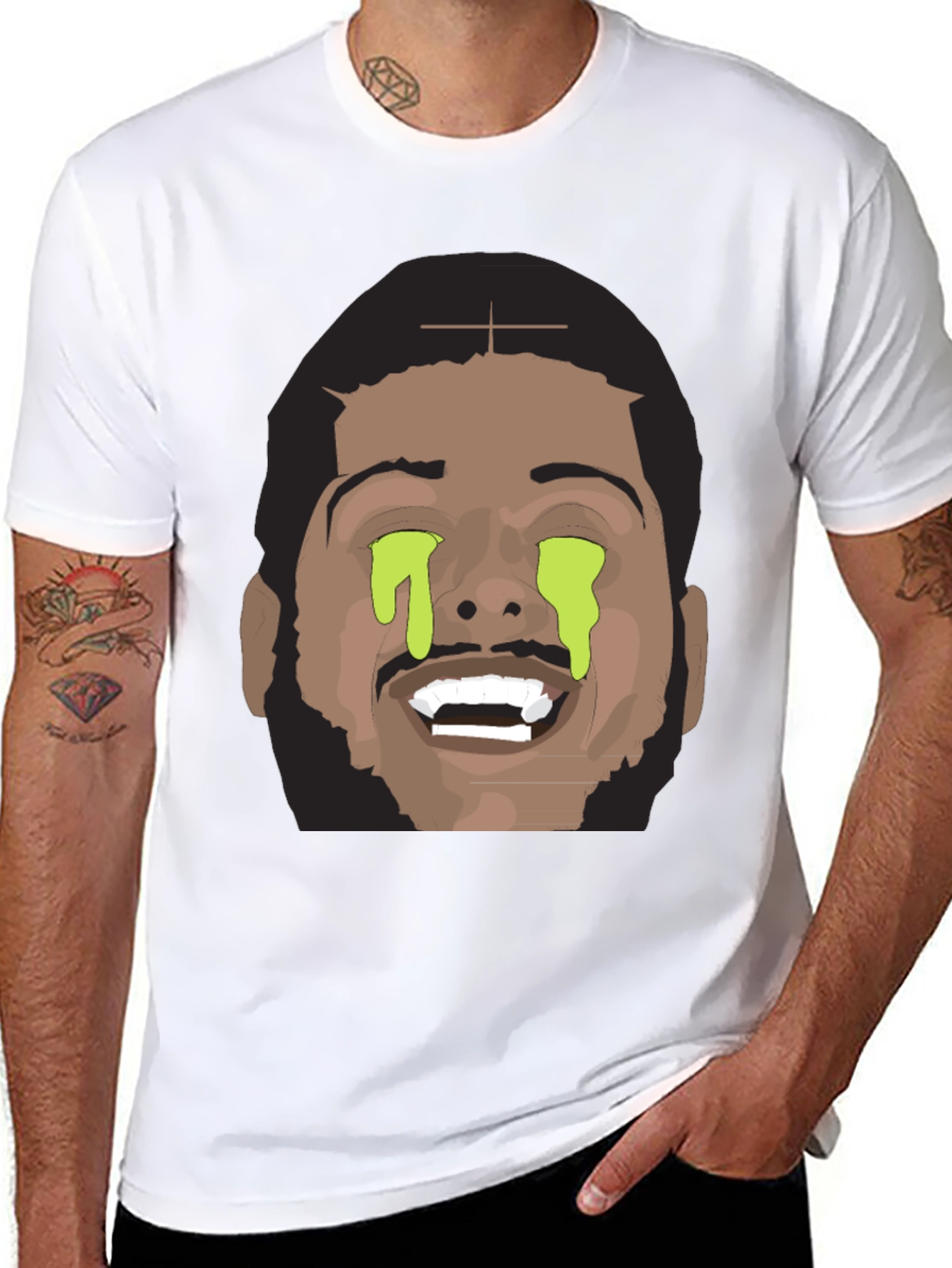 Graphic Tee with Dripping Eyes Design