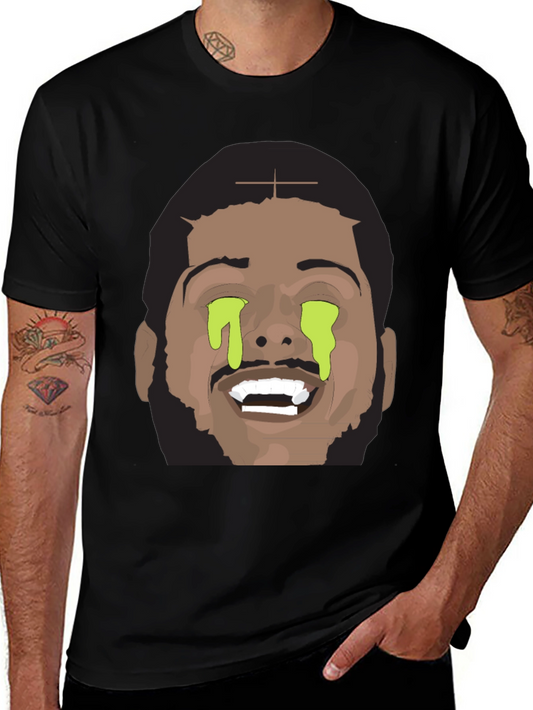 Graphic Tee with Dripping Eyes Design