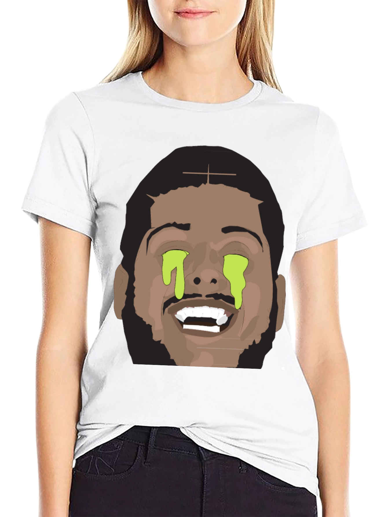 Graphic Tee with Dripping Eyes Design