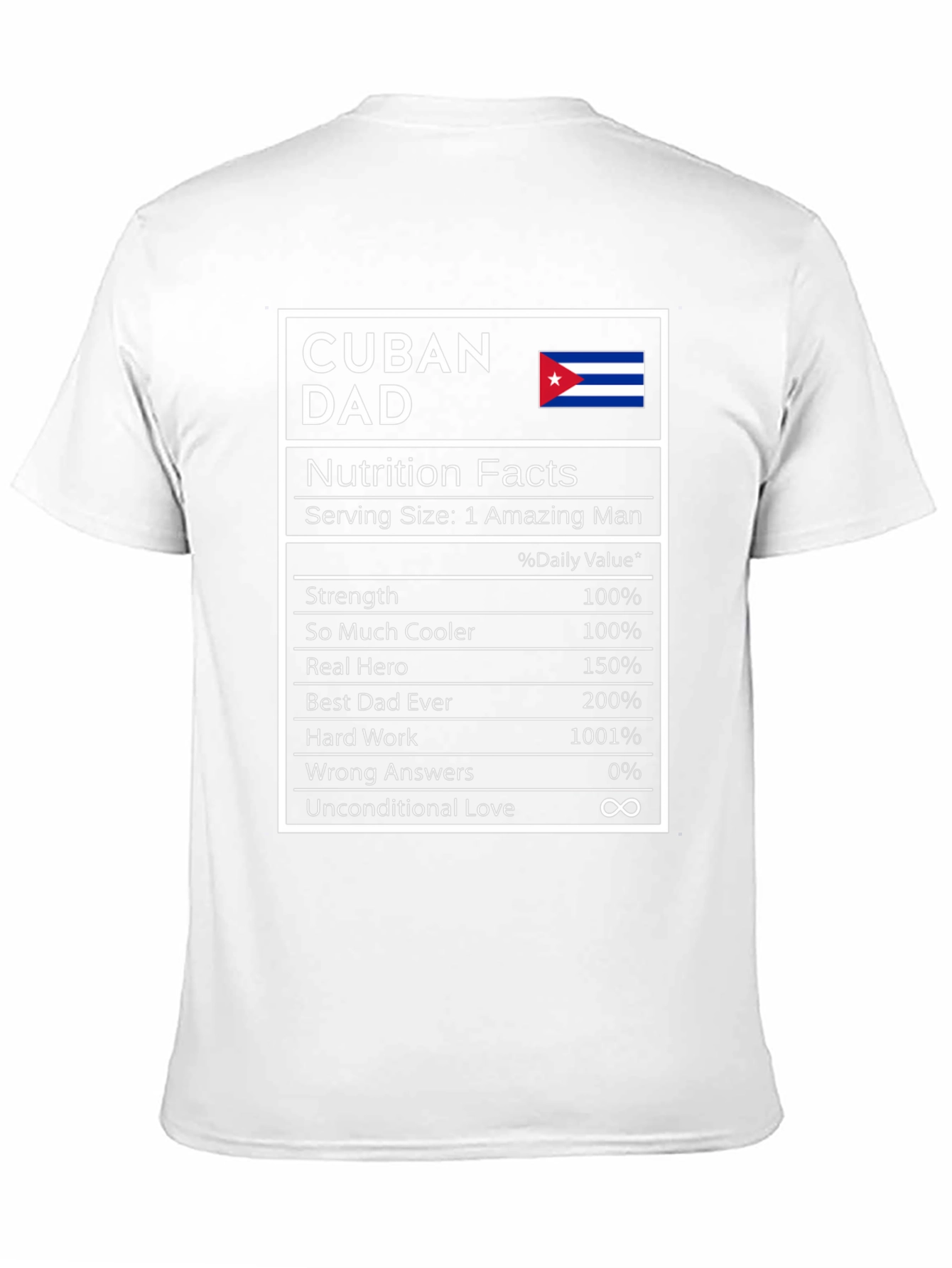 Cuban Dad Nutrition Facts T-Shirt