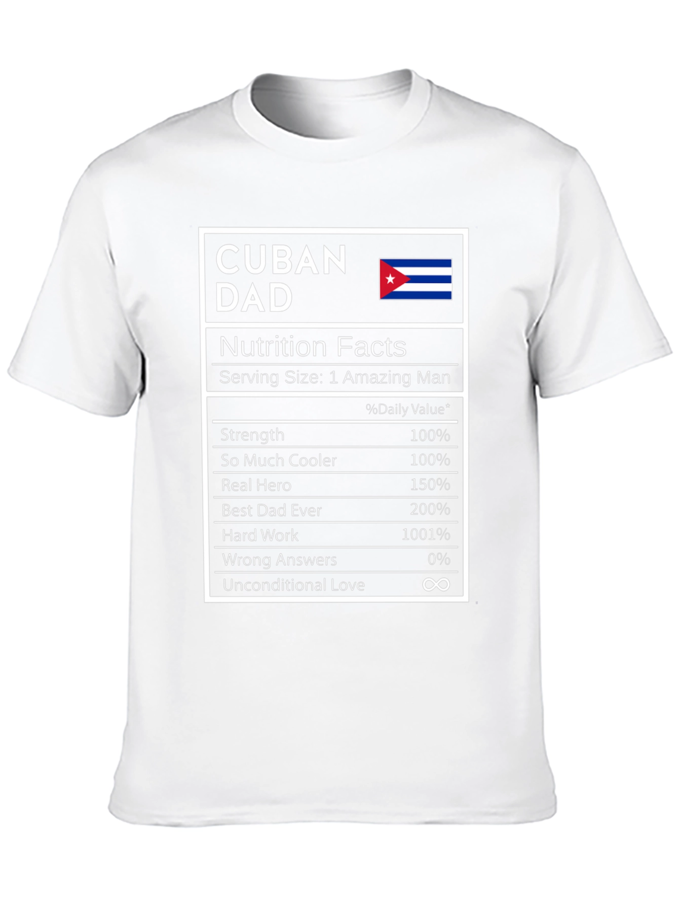 Cuban Dad Nutrition Facts T-Shirt