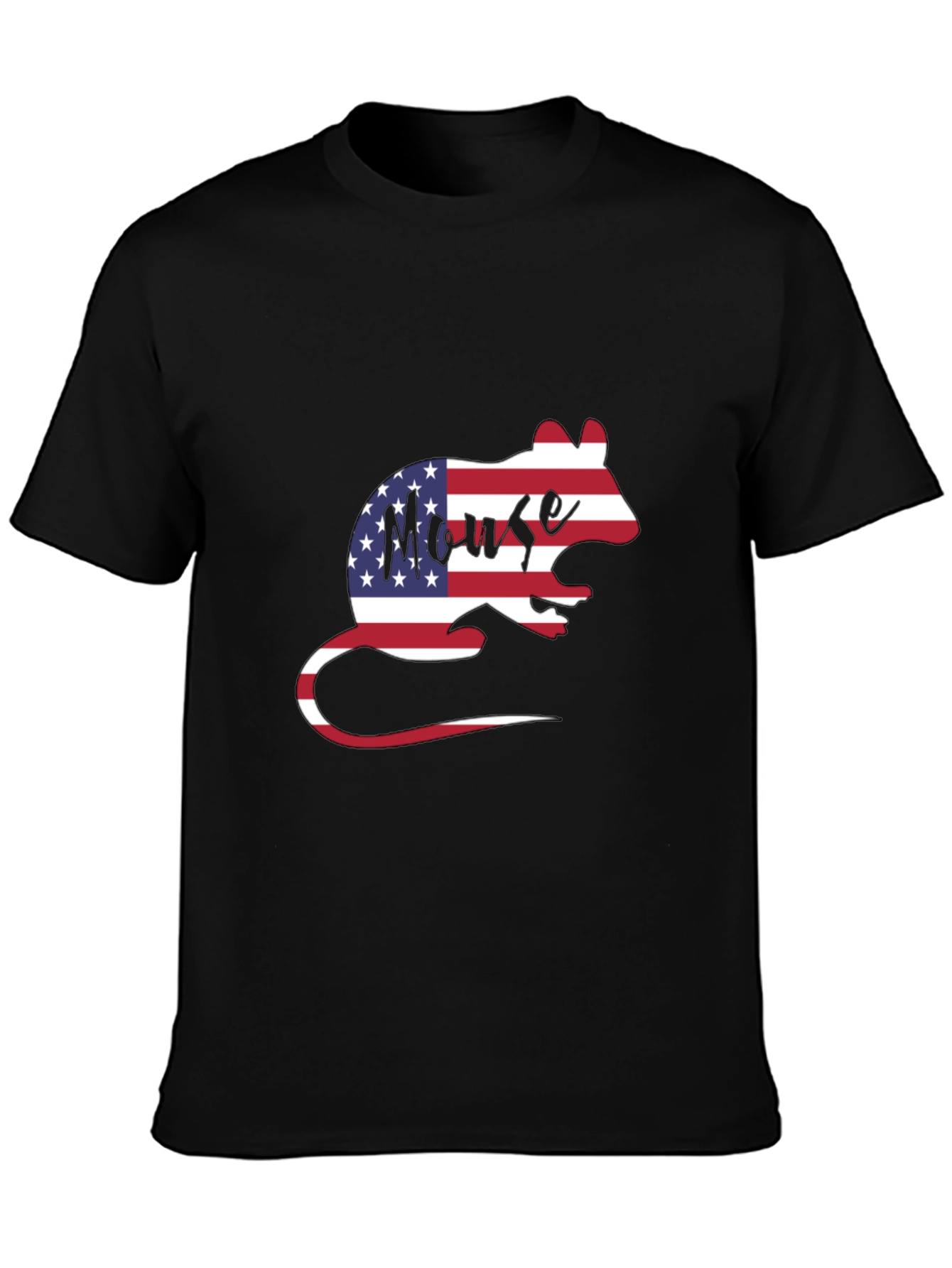 American Flag Mouse Graphic T-Shirt