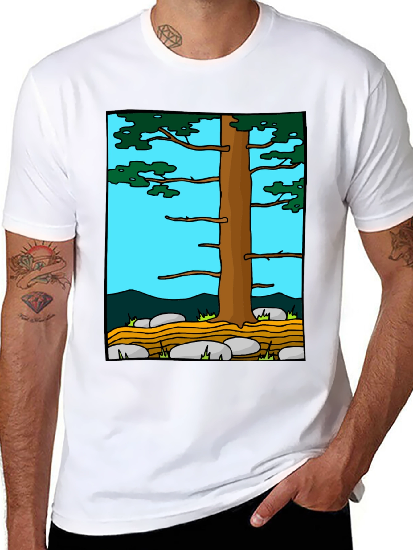 Nature Tree Graphic Tee - Black