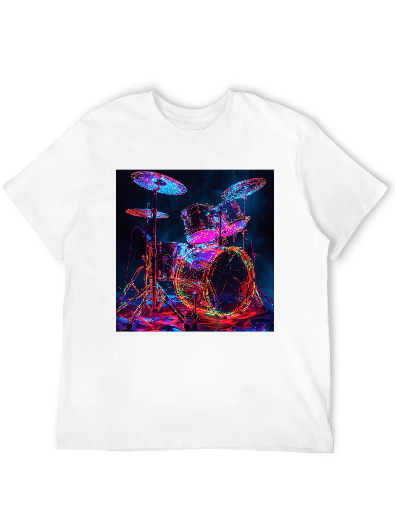 Neon Drum Kit Graphic T-Shirt