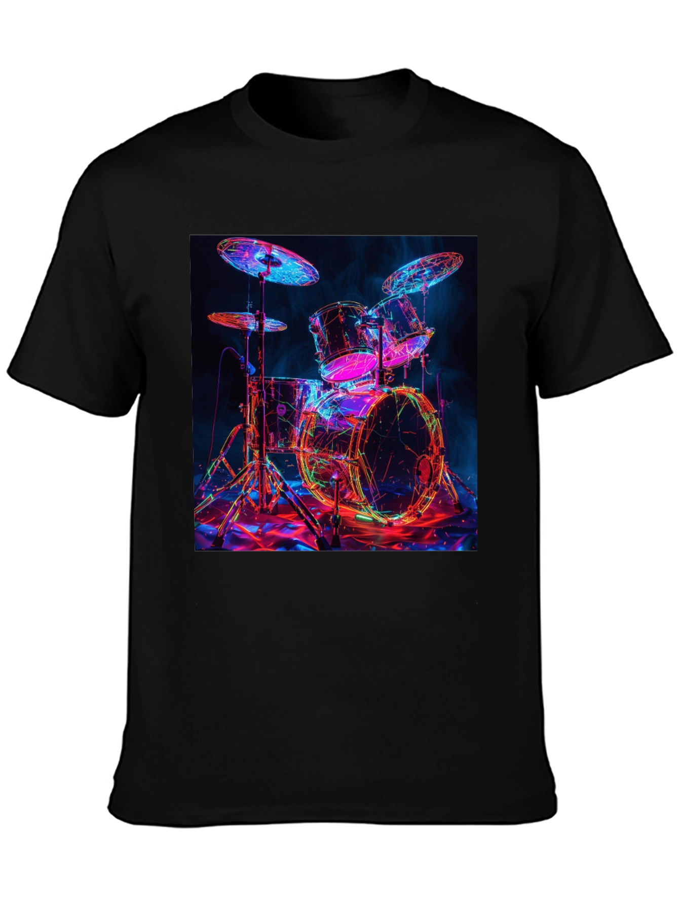 Neon Drum Kit Graphic T-Shirt