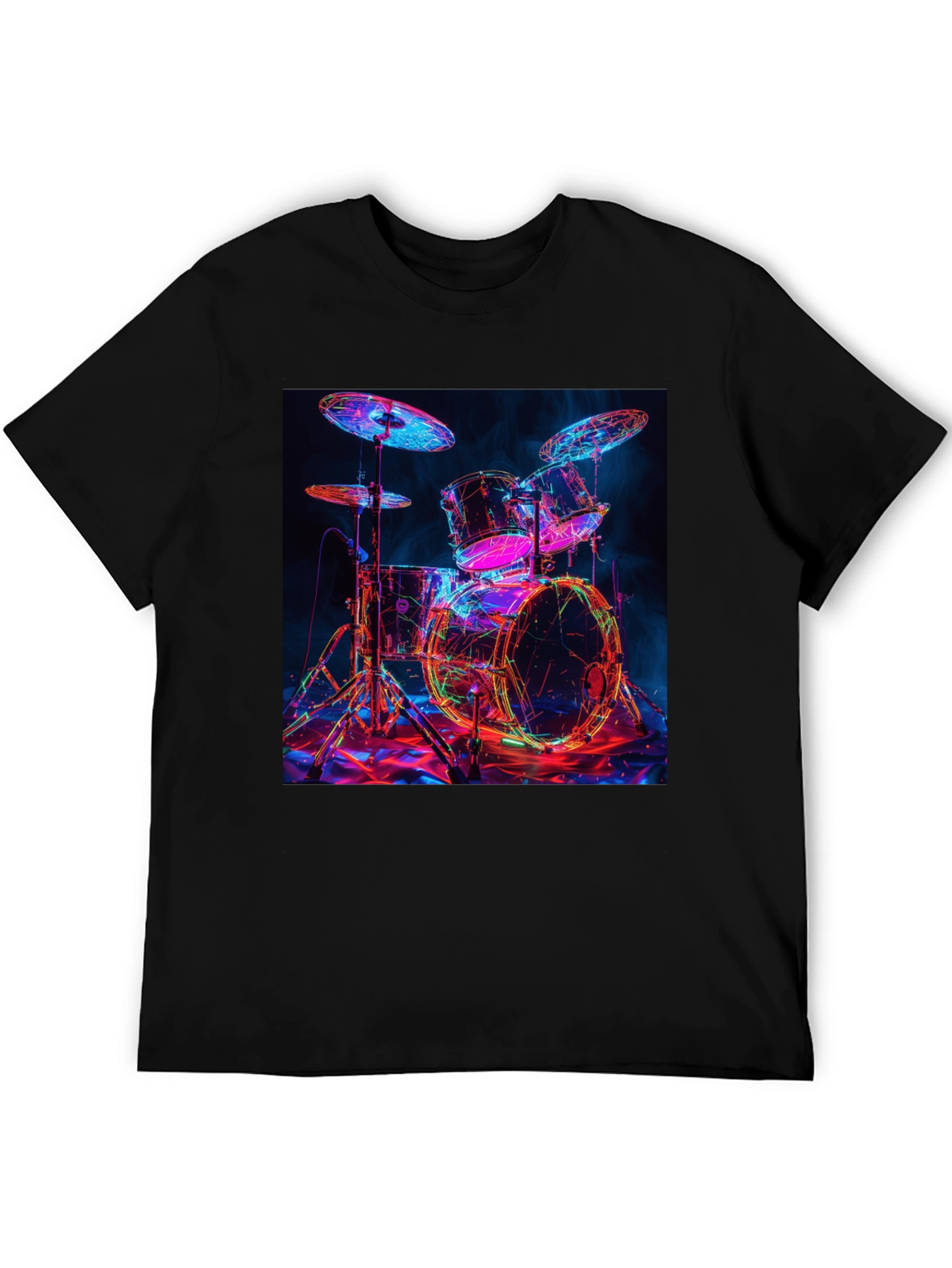 Neon Drum Kit Graphic T-Shirt